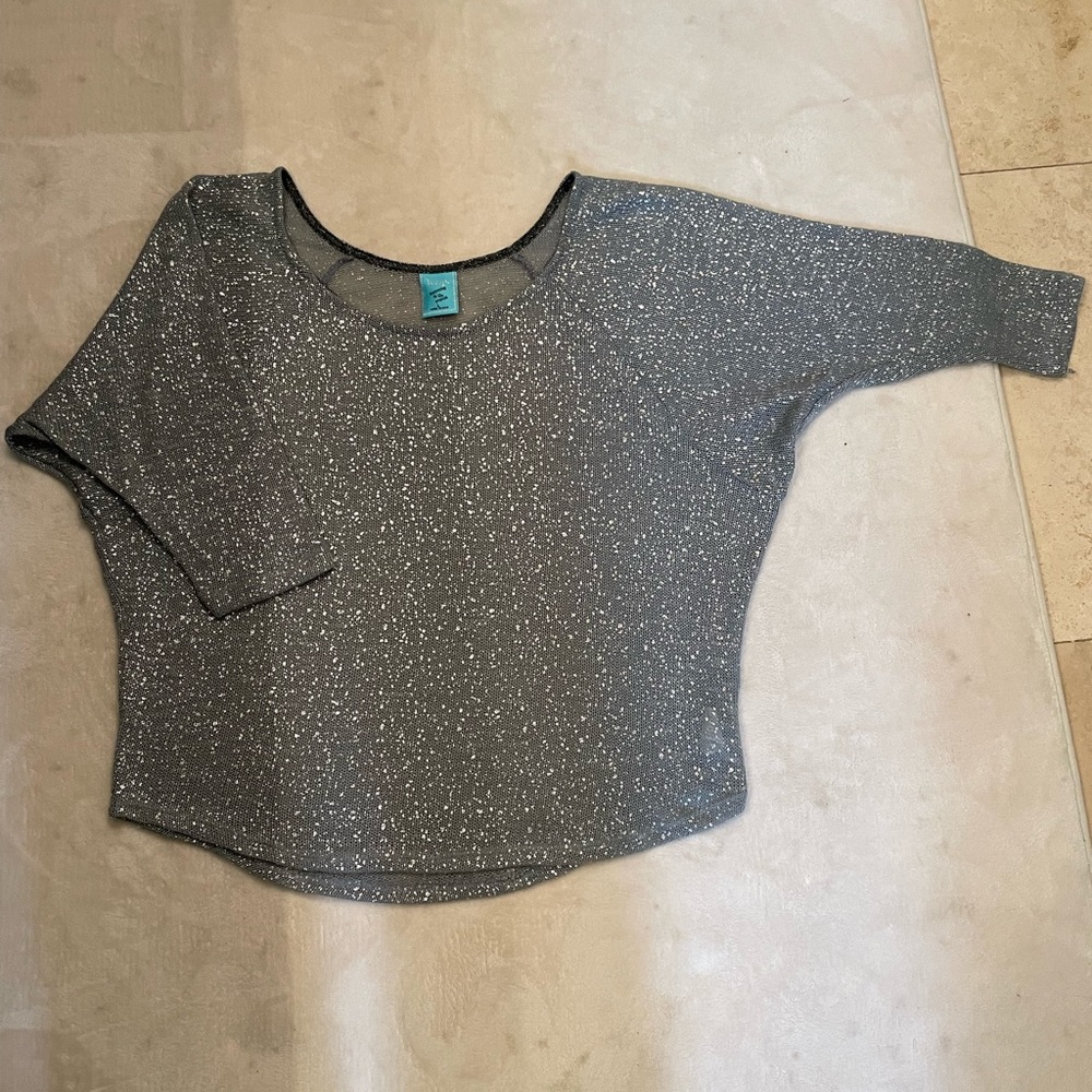 Womens silver/gray sheer sweater